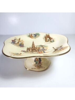 Royal Winton Pedestal Dish Grimwades England Old English Markets Bone China